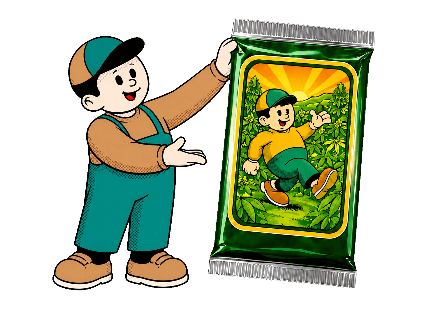 Le personnage des Chanvriers Bretons présente un paquet booster à collectionner